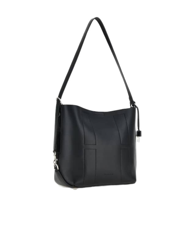 Hogan Medium Leather Shoulder Bag With Adjustable Strap In Black