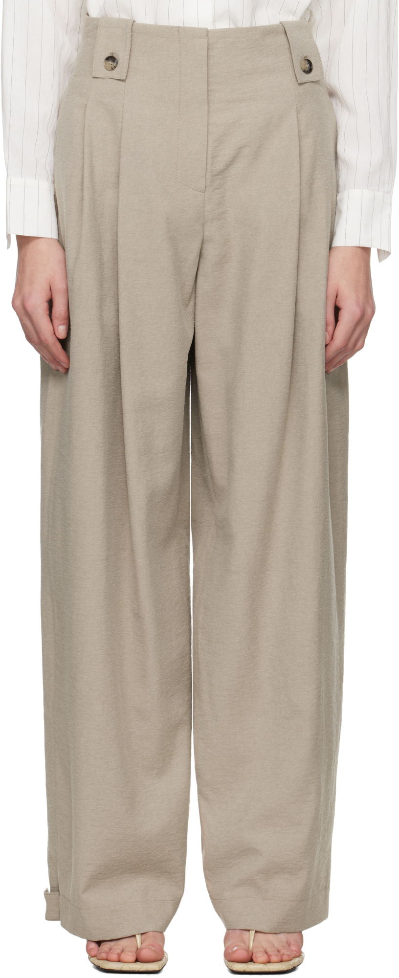 Nanushka Pleated Wide-leg Trousers