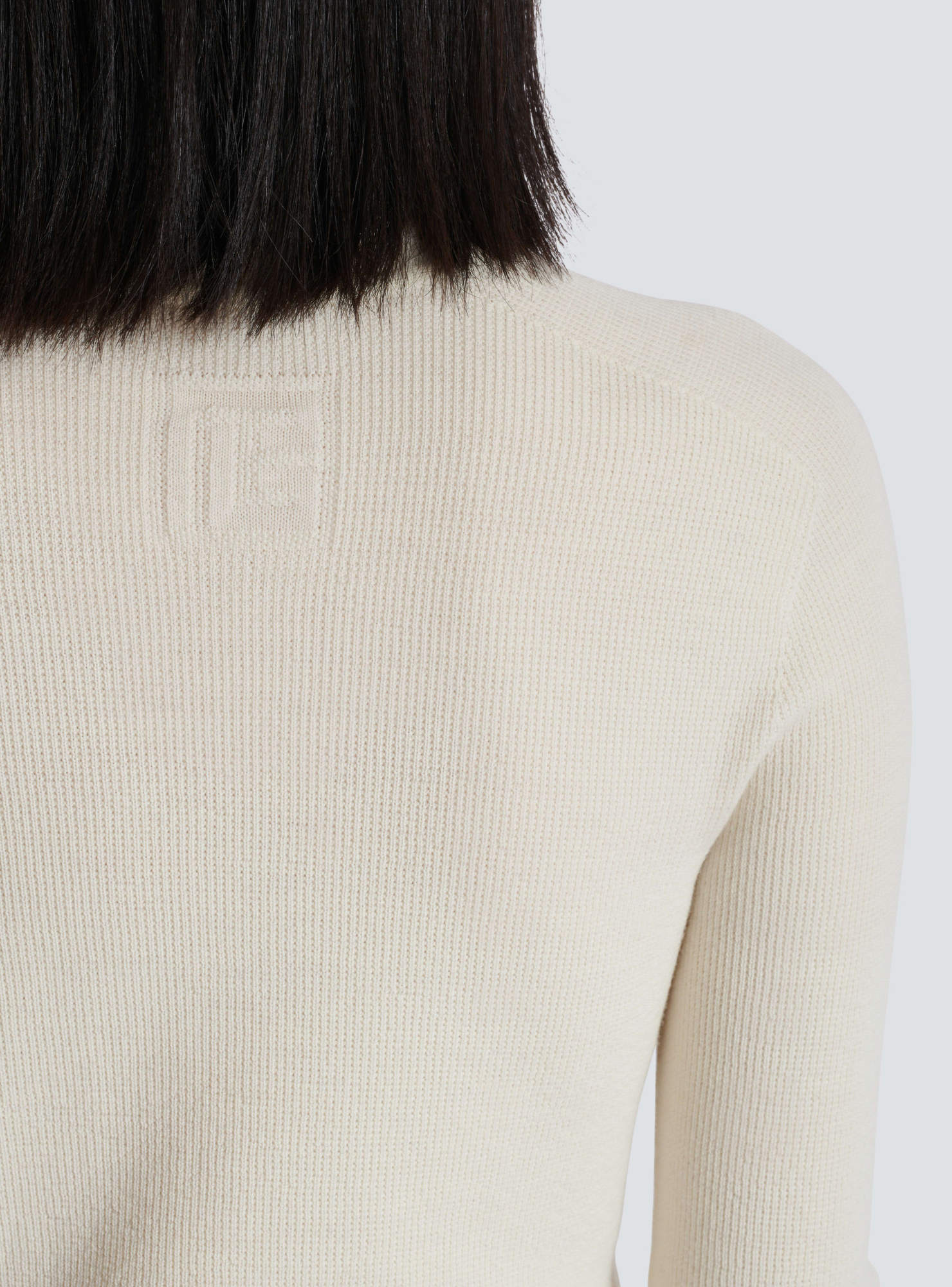 Shop Balmain Knitted Turtleneck Sweater In White