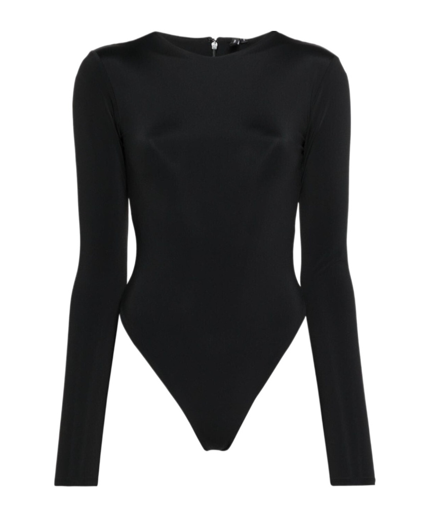 Entire Studios Bodysuit Nylon Spandex Soot In Black