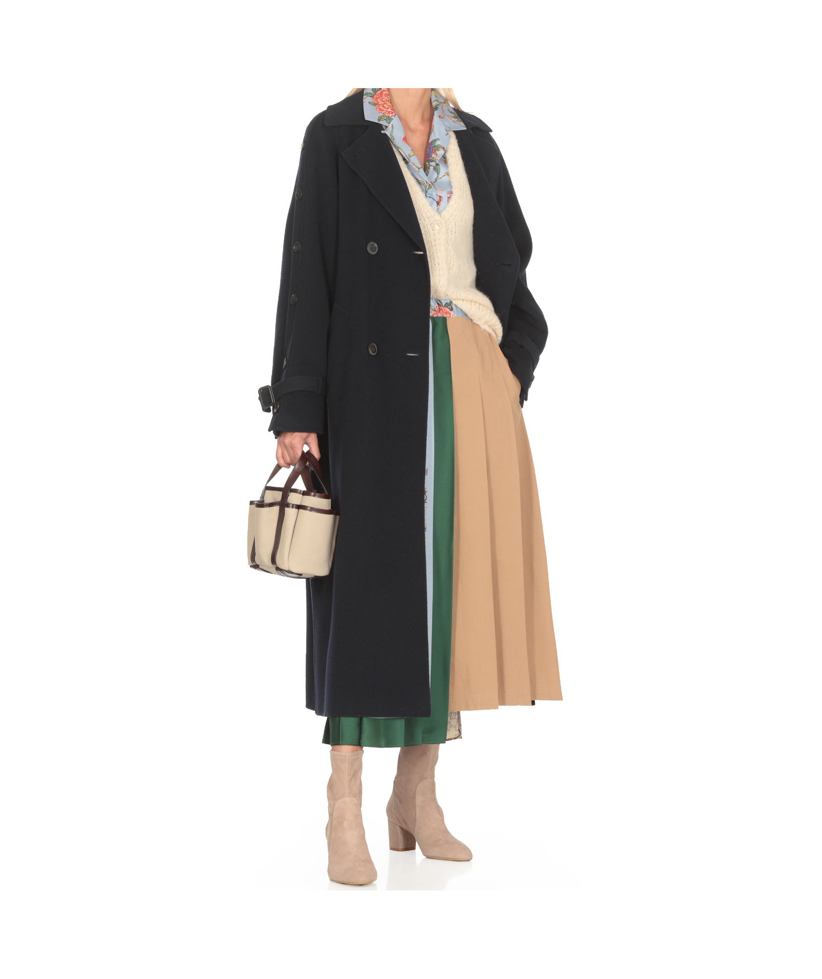 Weekend Max Mara Double Breasted Trench Coat In Black