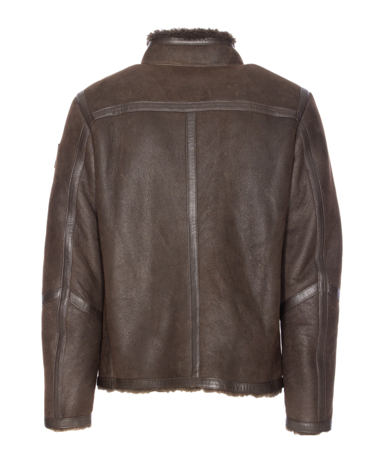 Belstaff Tundra Shearling Jacket High Collar In Brown