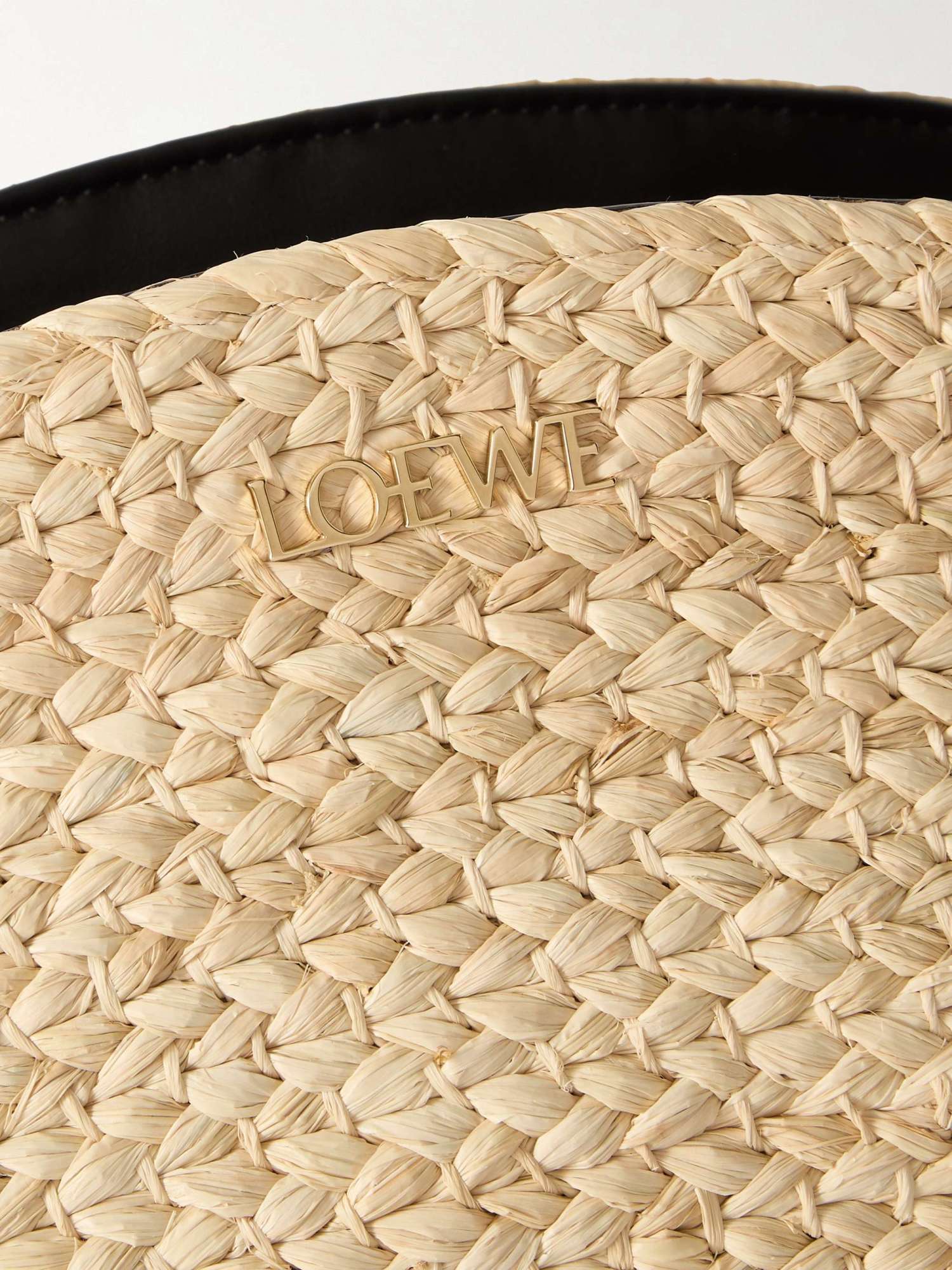 Loewe Paseo Large Leather-trimmed Raffia Tote In Nude