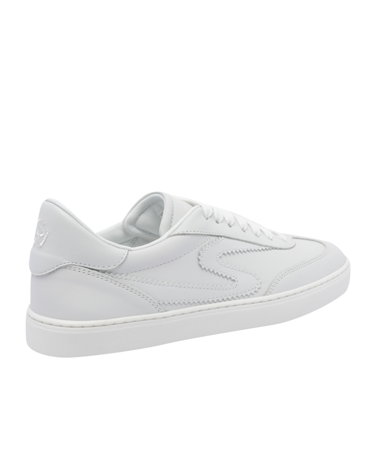 Stuart Weitzman Runaround Leather Low-top Sneakers In White