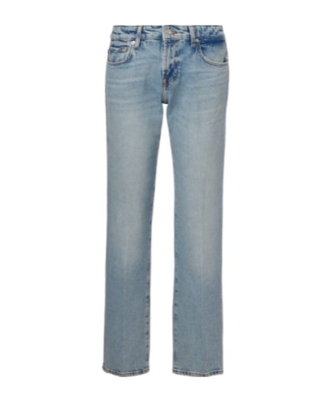 7 For All Mankind Calle Low-rise Straight Jeans In Blue