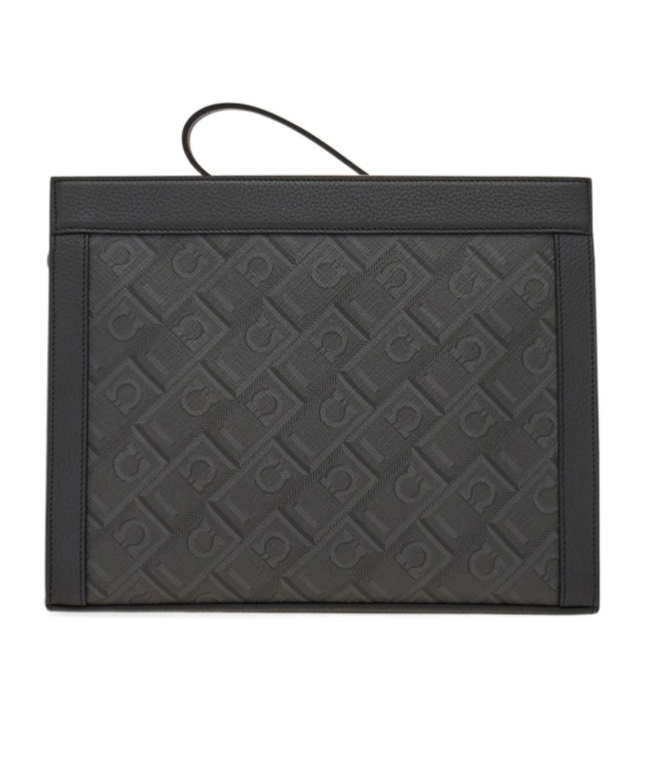 FERRAGAMO FERRAGAMO MONOGRAM ZIPPED POUCH