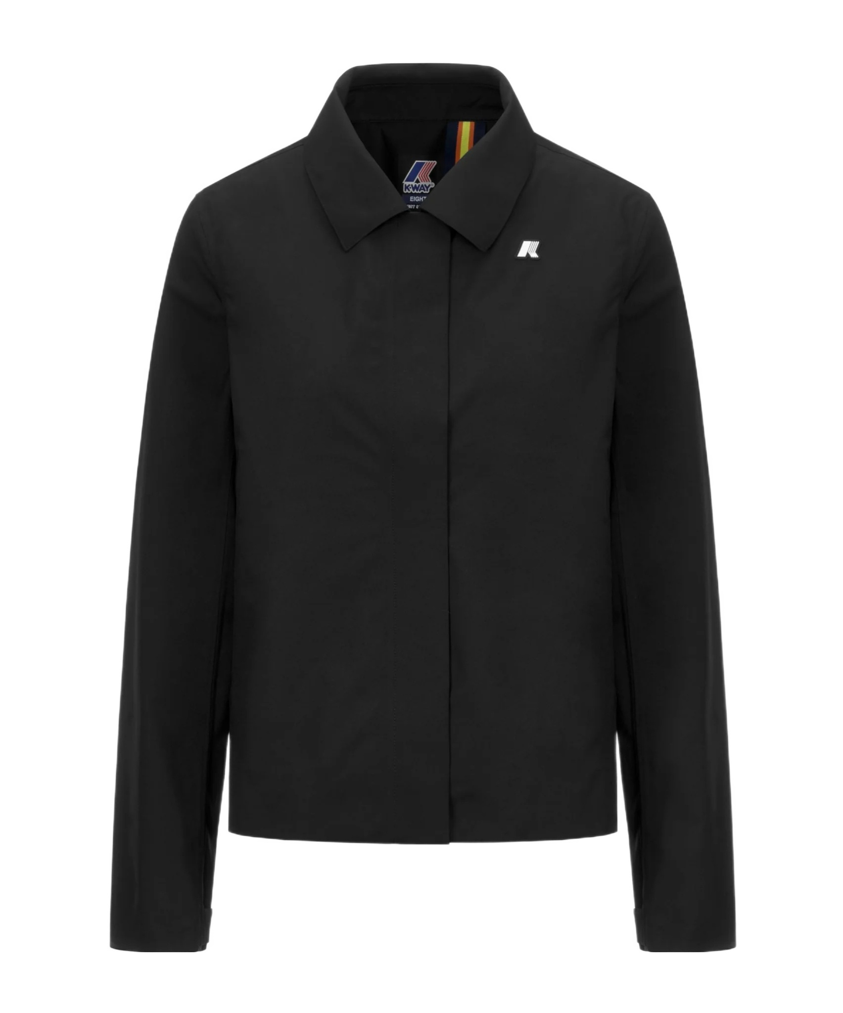 K-way Logo Zip-up Jacket In Black
