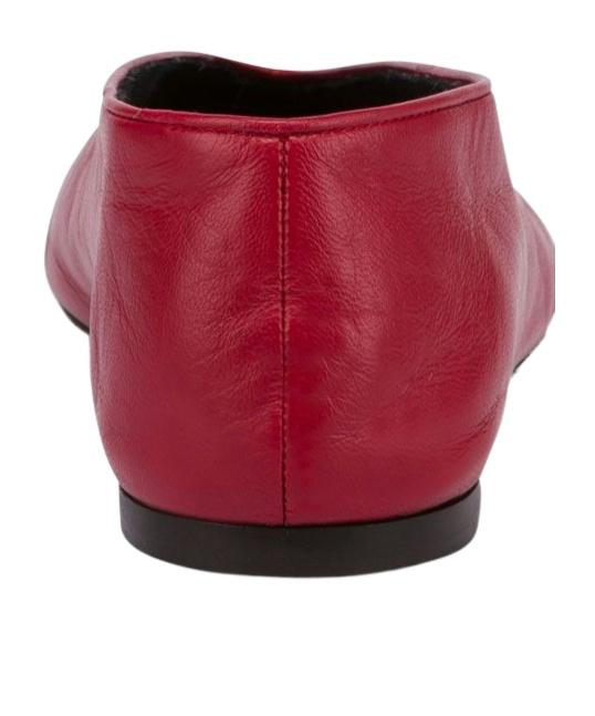 Moschino Red Duck Nappa Ballerina Flats In Red
