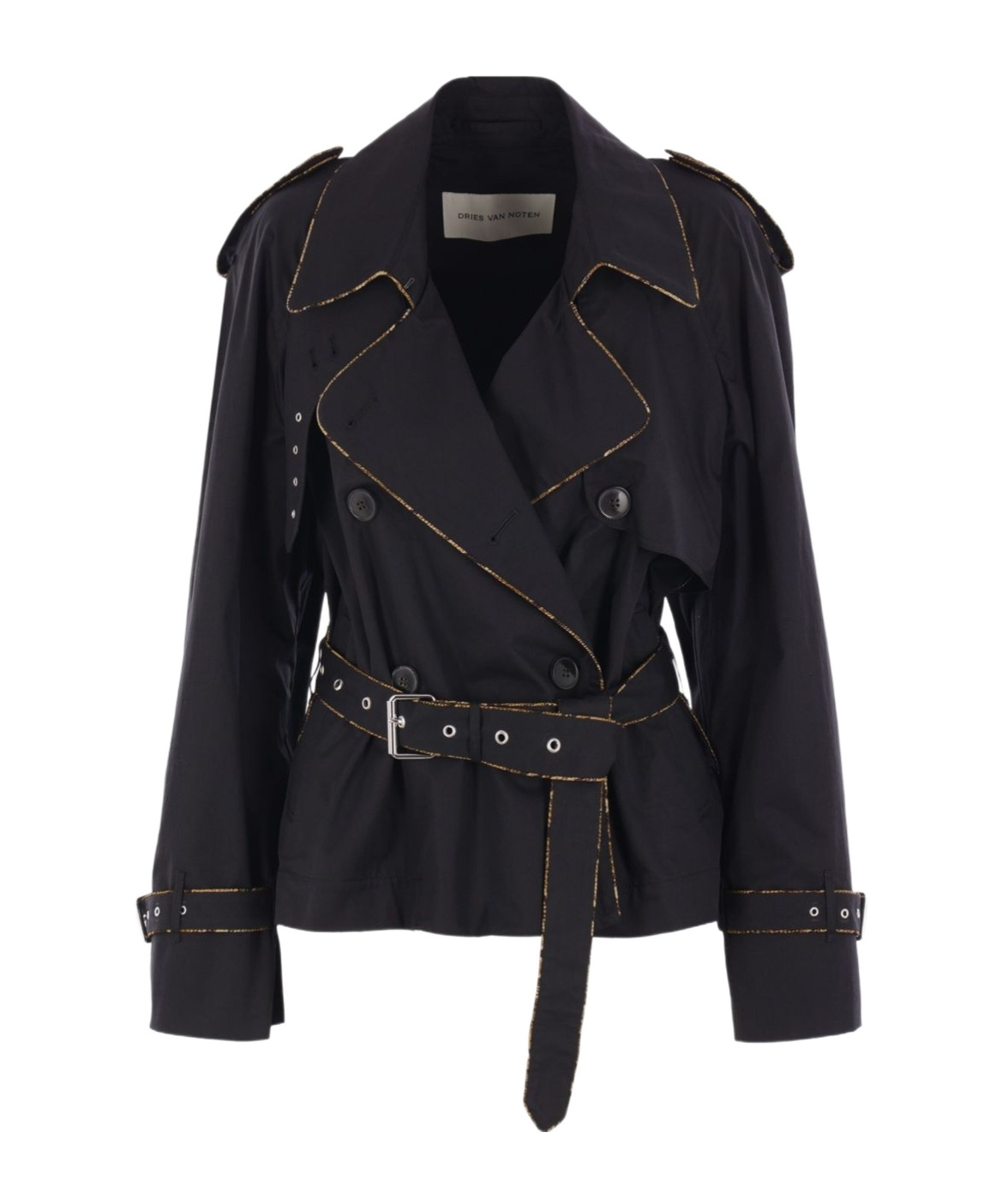 Dries Van Noten Long Sleeve Coat In Blue