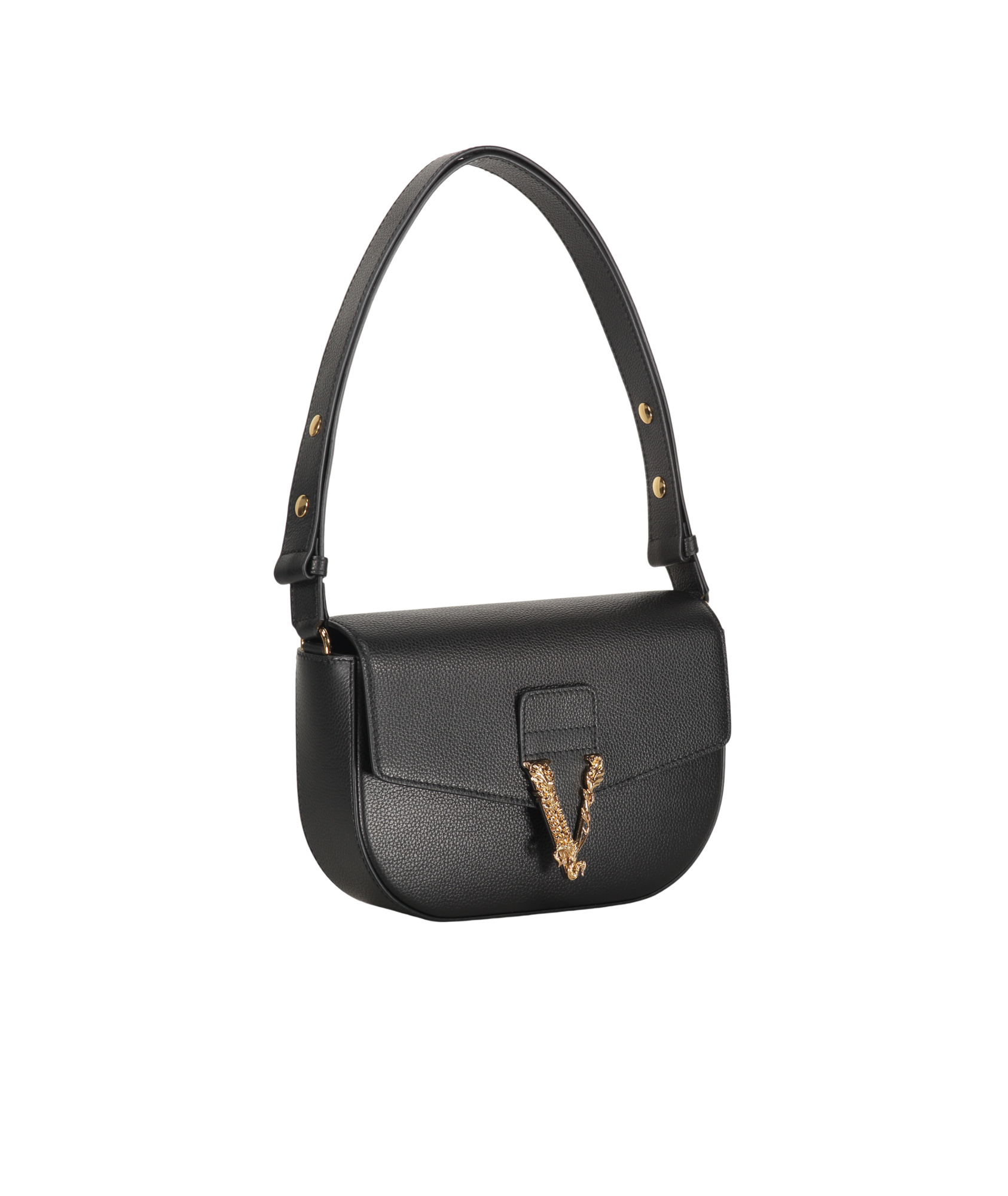 Versace Leather Shoulder Bag In Black