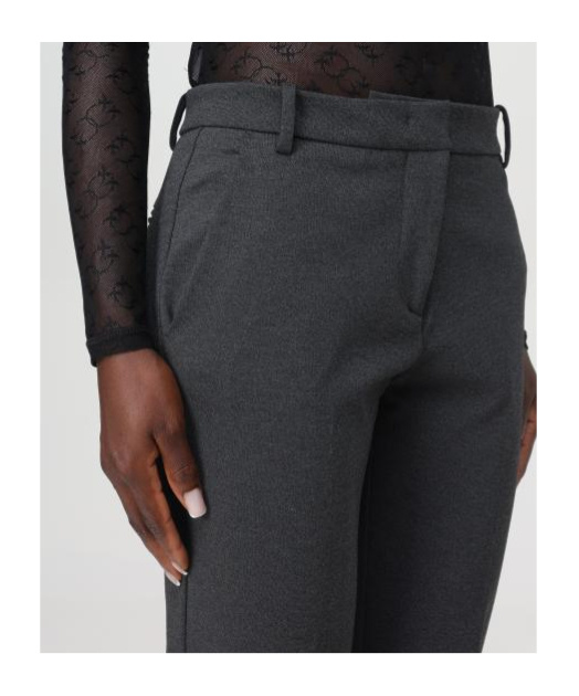 Pinko Bello Cigarette Pants In Milano Stitch In Black