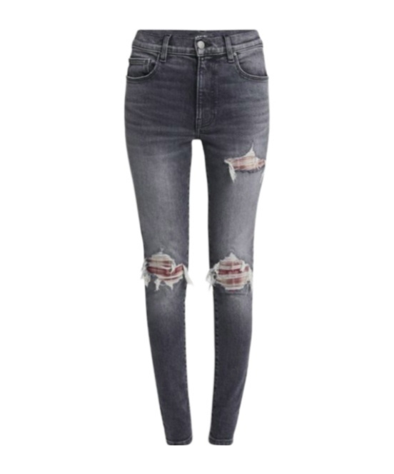 AMIRI INLAID SKINNY JEANS WITH HOLES