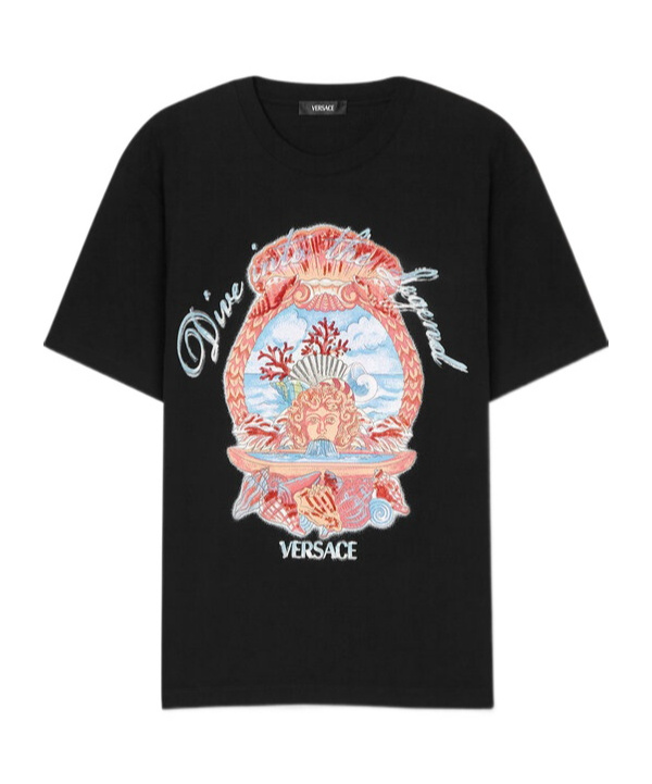 Versace Dive In Crest Embroidered T-shirt