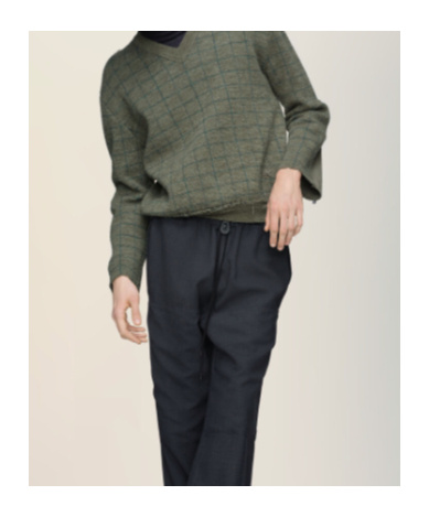 Maison Margiela V-neck Grid-pattern Wool Sweater In Green