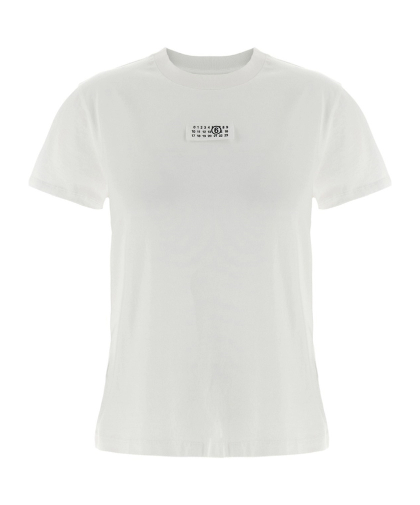Mm6 Maison Margiela Short-sleeve Crewneck T-shirt In White