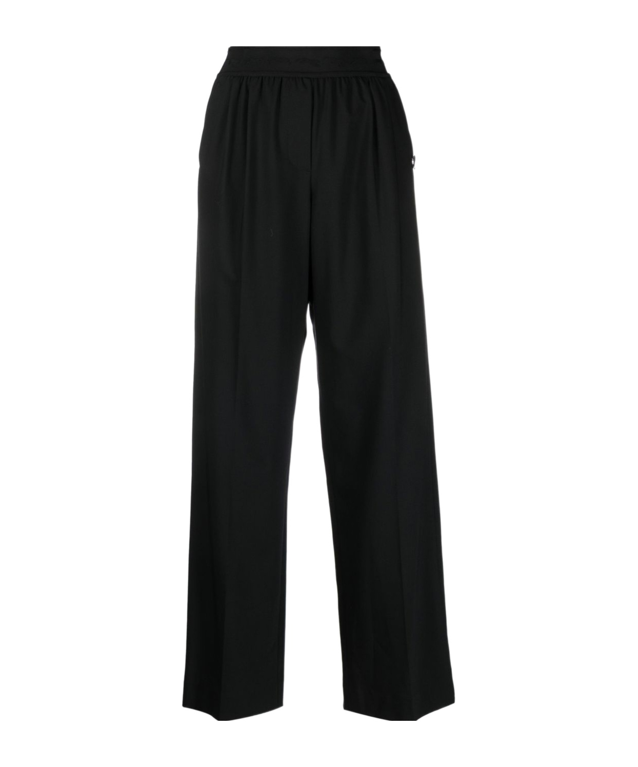 Krizia Elastic Waist Casual Pants In Black