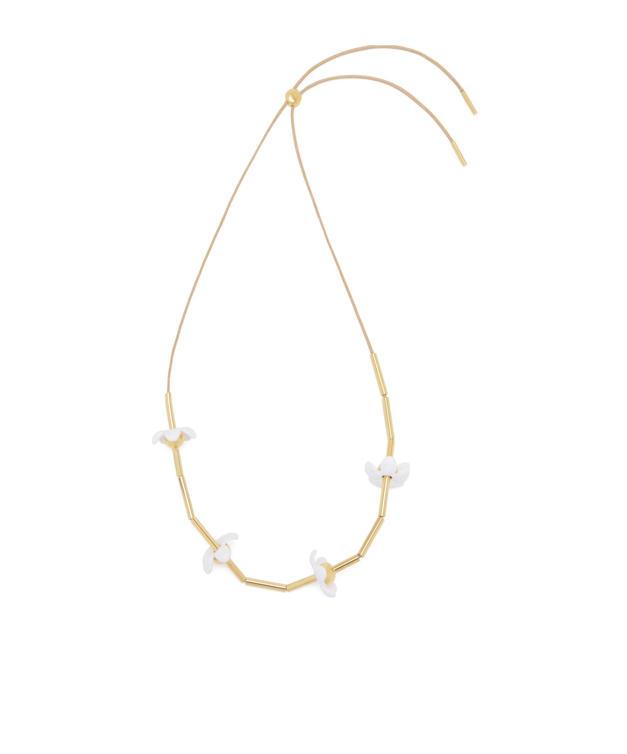 Loewe Flor Necklace In Sterling Silver And Enamel In Gold