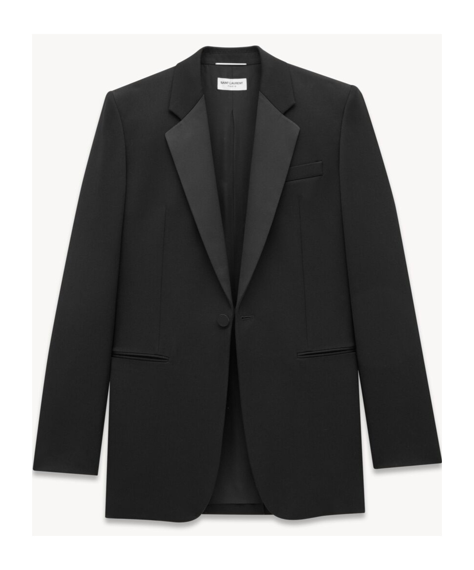 Saint Laurent Classic Long-sleeve Tuxedo Blazer In Black