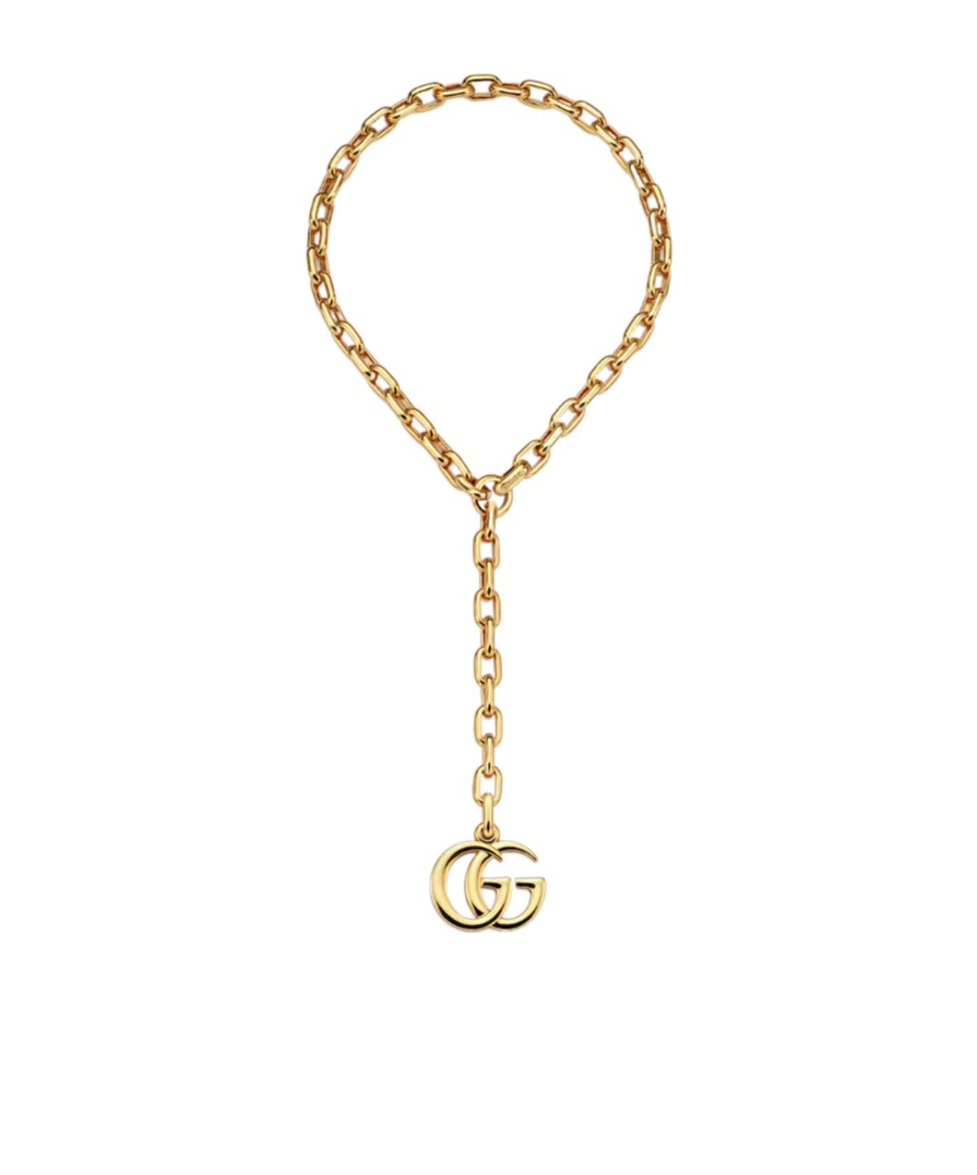 Gucci Gg Marmont Pendant Chain Necklace In Gold