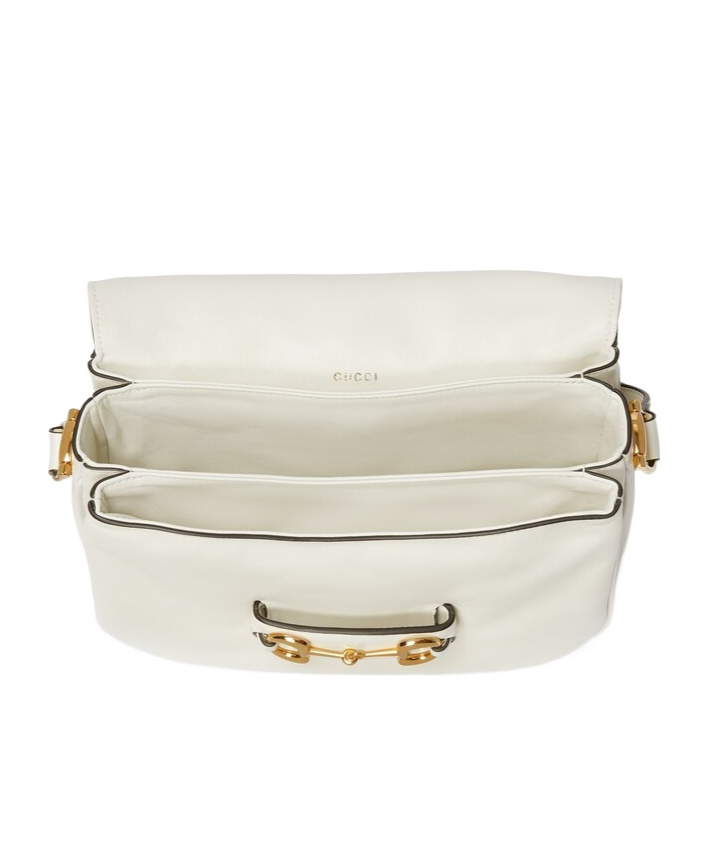 Gucci Horsebit 1955 Aura Small Shoulder Bag In White