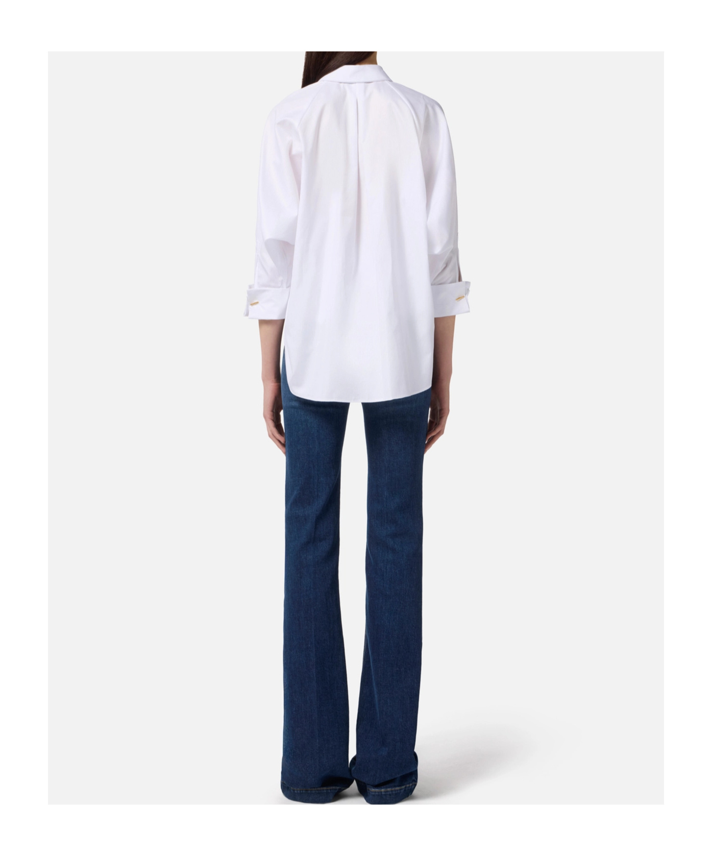 Elisabetta Franchi Embellished-cuff Shirt In White