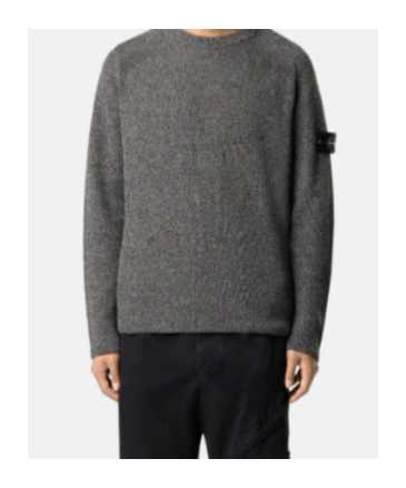 Stone Island Crewneck Jumper With Reflective Coating In Gray