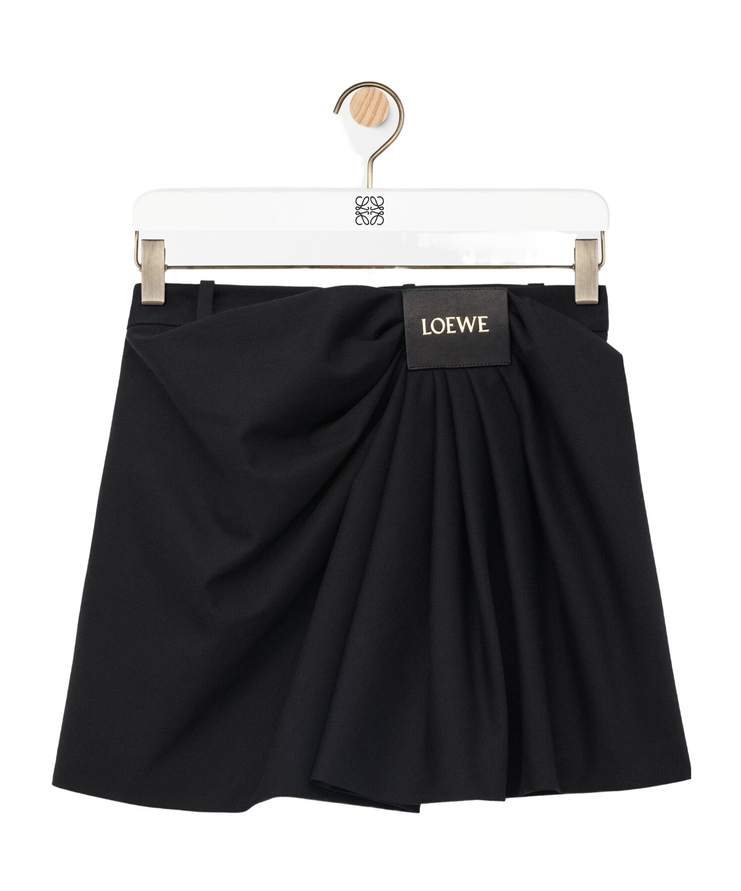 Loewe Draped Skirt In Nappa Lambskin In Black