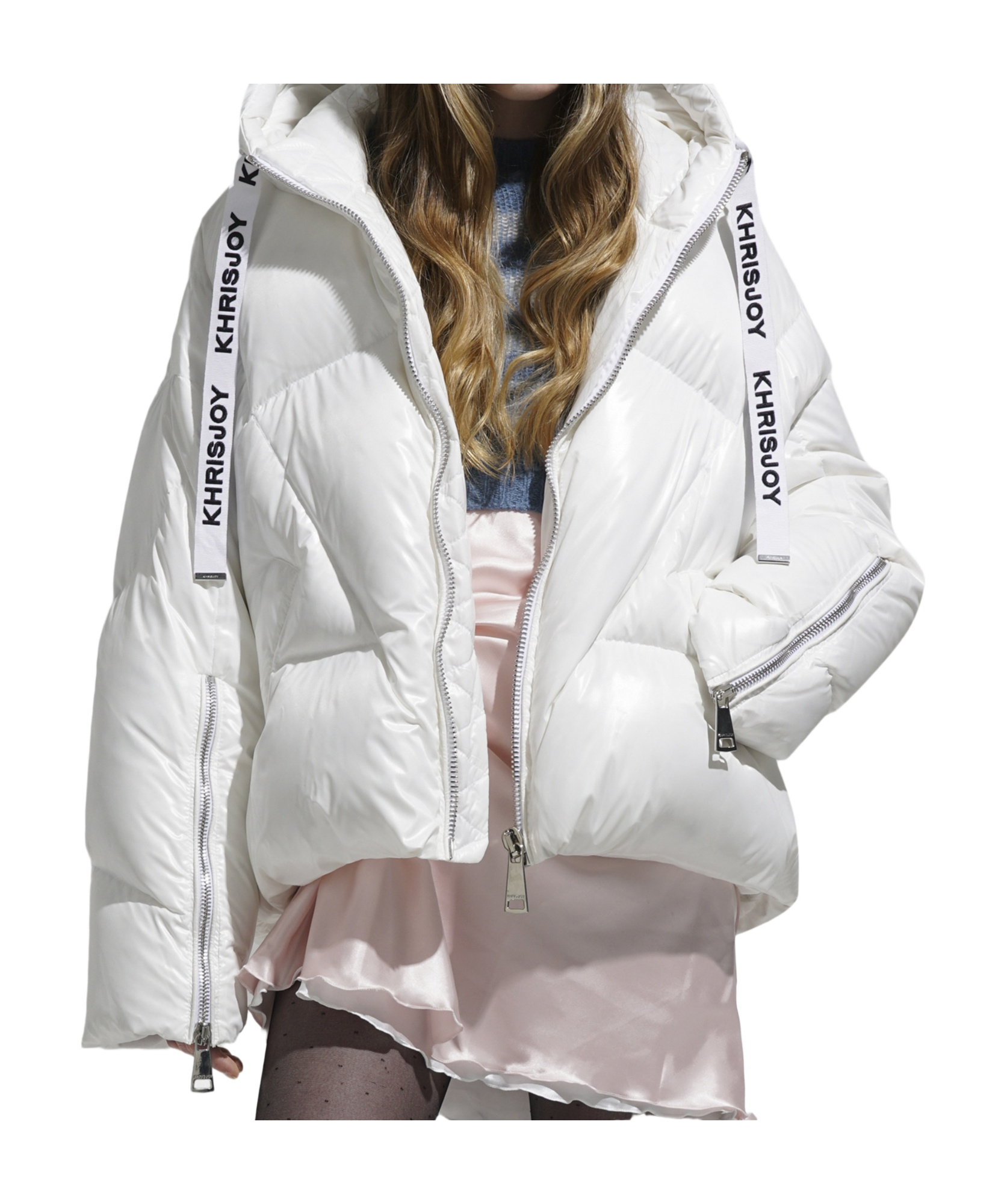 Khrisjoy Hooded Down Jacket In Gray