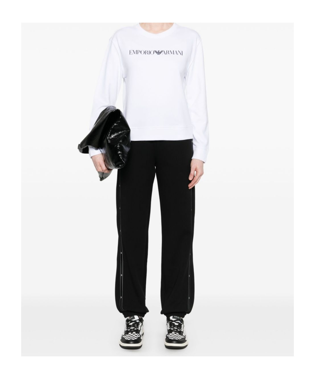 Emporio Armani Long-sleeved Sweatshirt In White