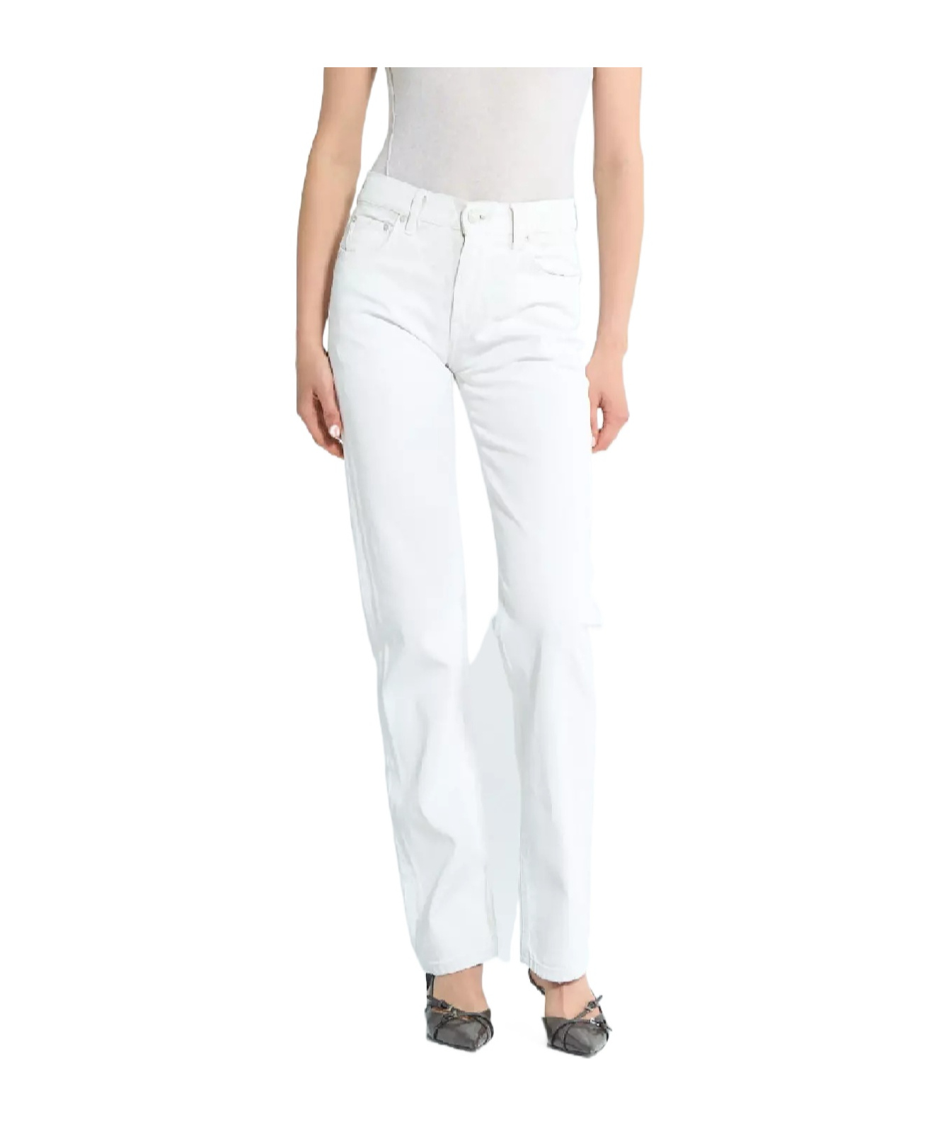 Haikure Straight Jeans Pants In White