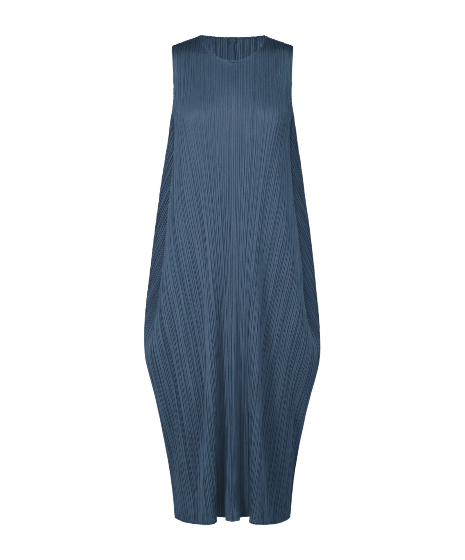 Issey Miyake Navy Lamp Shade Midi Dress In Blue