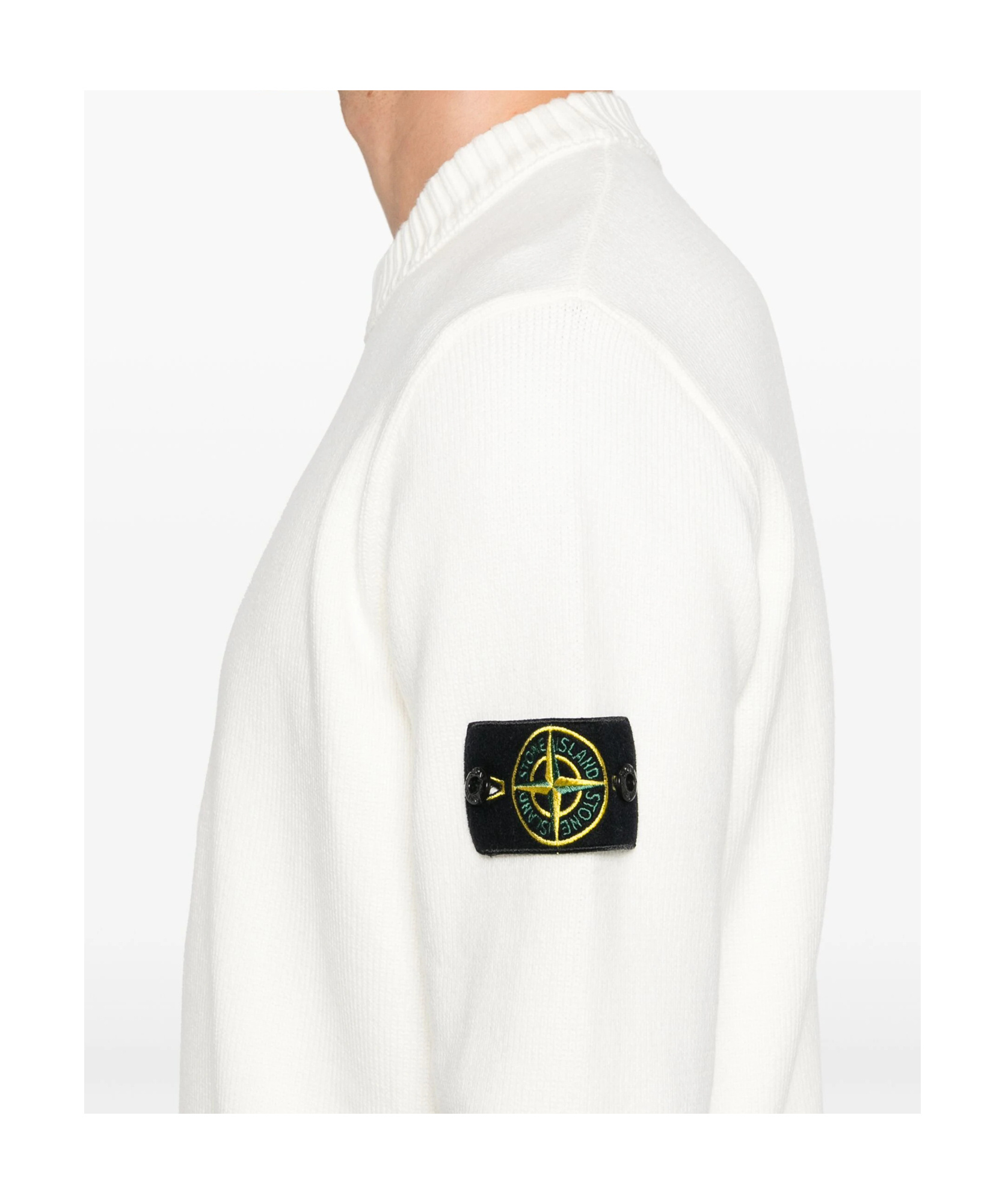 Stone Island Compass-badge Sweater In White