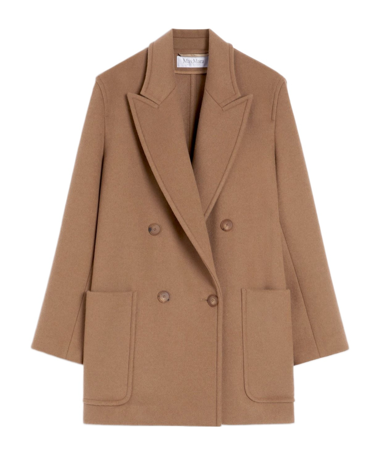 Max Mara Wool And Cashmere Cloth Heavy Jacket In Brown