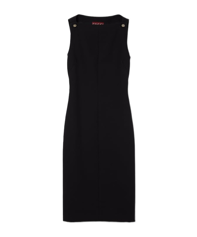 Gucci Black Cotton Dress In Black