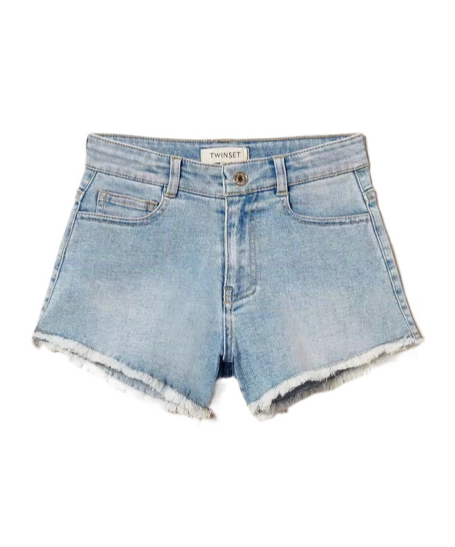 Twinset Babies' Frayed Denim Shorts