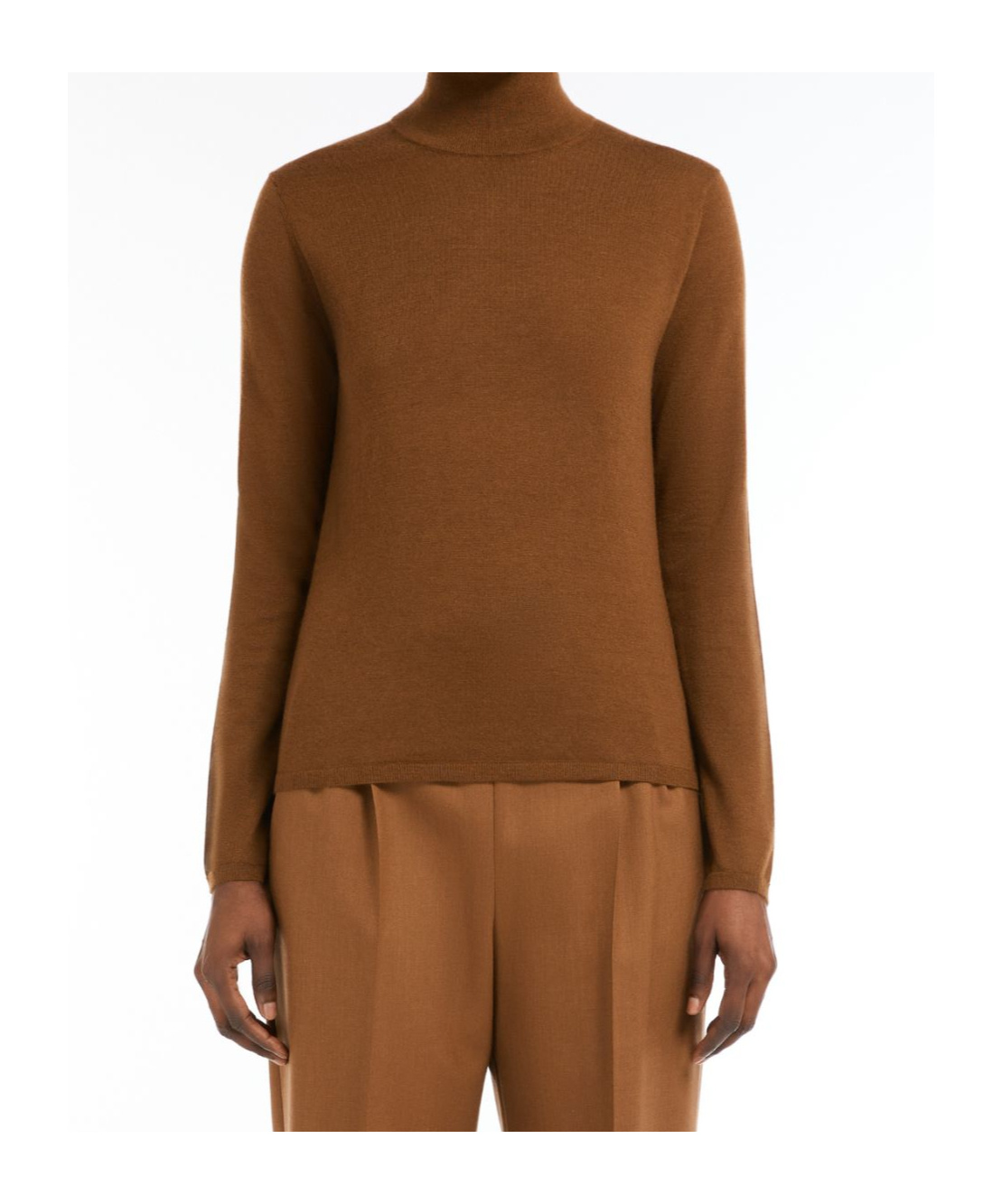 Max Mara Turtleneck Long-sleeved Jumper In Brown