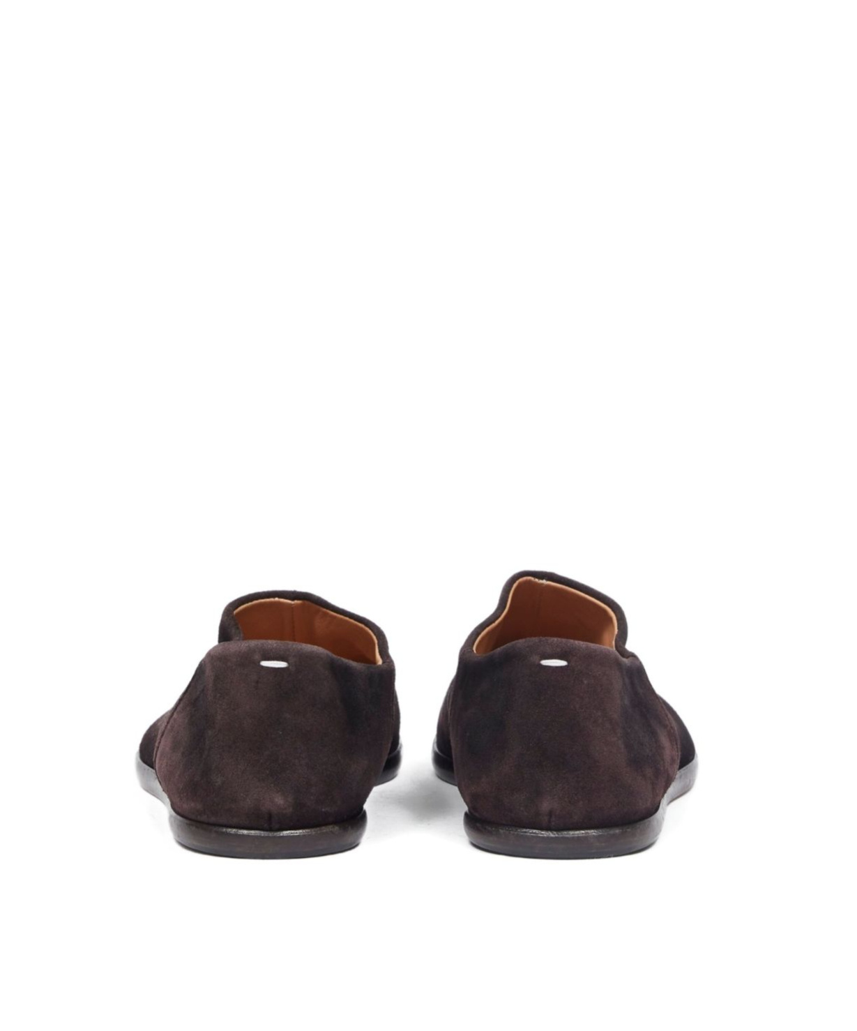 Maison Margiela Tabi Split-toe Suede Collapsible-heel Loafers In Brown