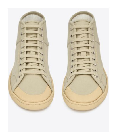 Saint Laurent Court Classic Sl/39 Canvas Sneakers In Nude