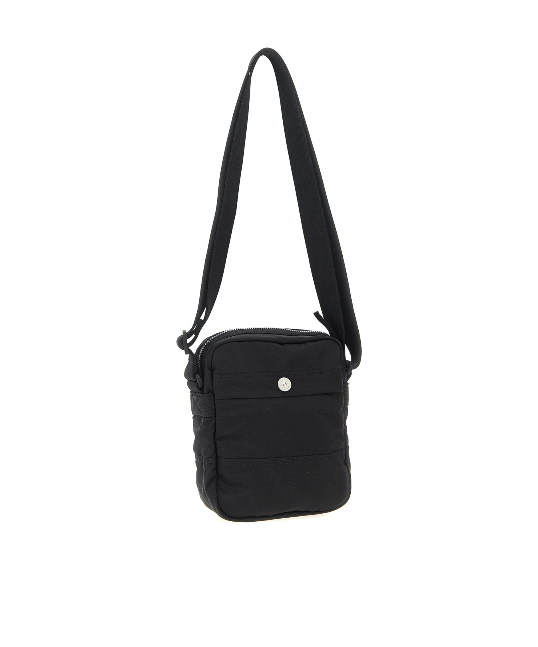 Stone Island Logo Patch Shoulder Strap Crossbody Bags Black