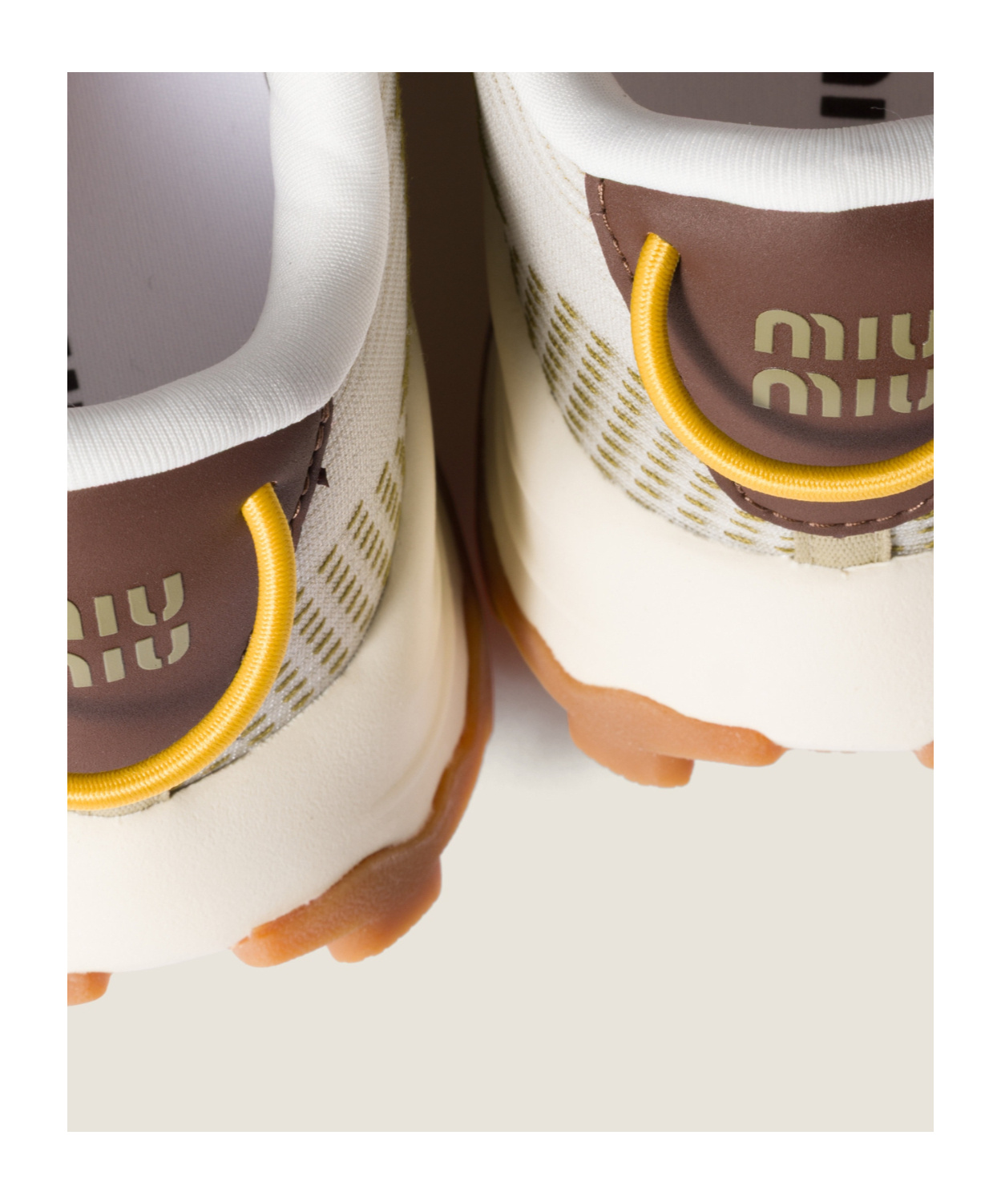 Miu Miu Technical Fabric Sneakers In White