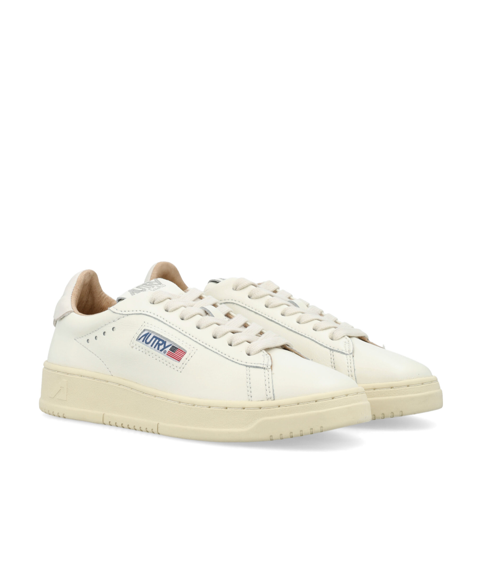 Shop Autry Dallas Low Leather Sneakers In White