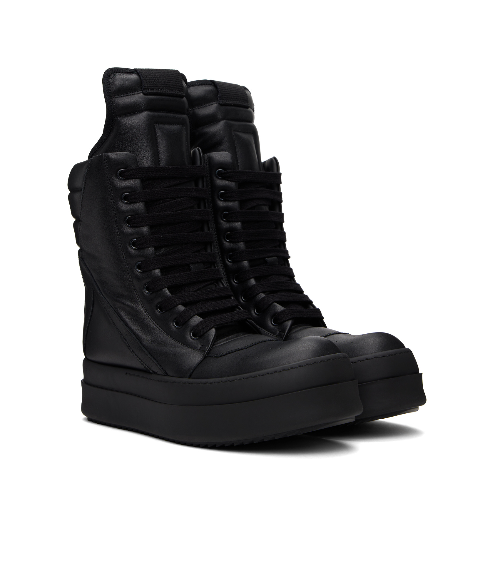 Rick Owens Mega Geobasket High-top Casual Shoes In Black