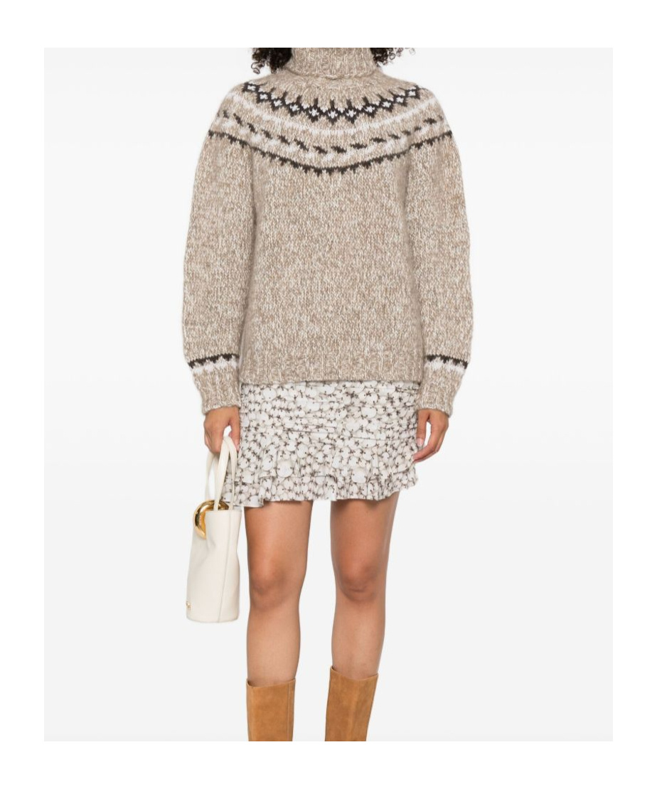 P.a.r.o.s.h High Neck Knitwear With Fair Isle Design In Neutral