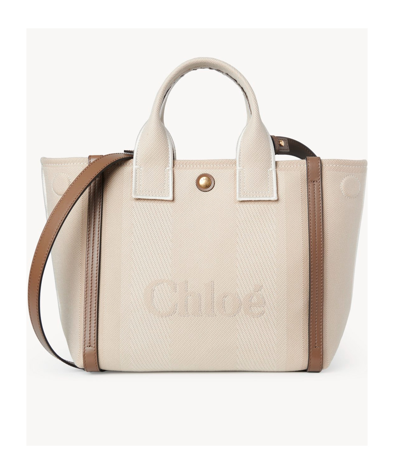 Chloé Carre Small Shoulder Bag In White