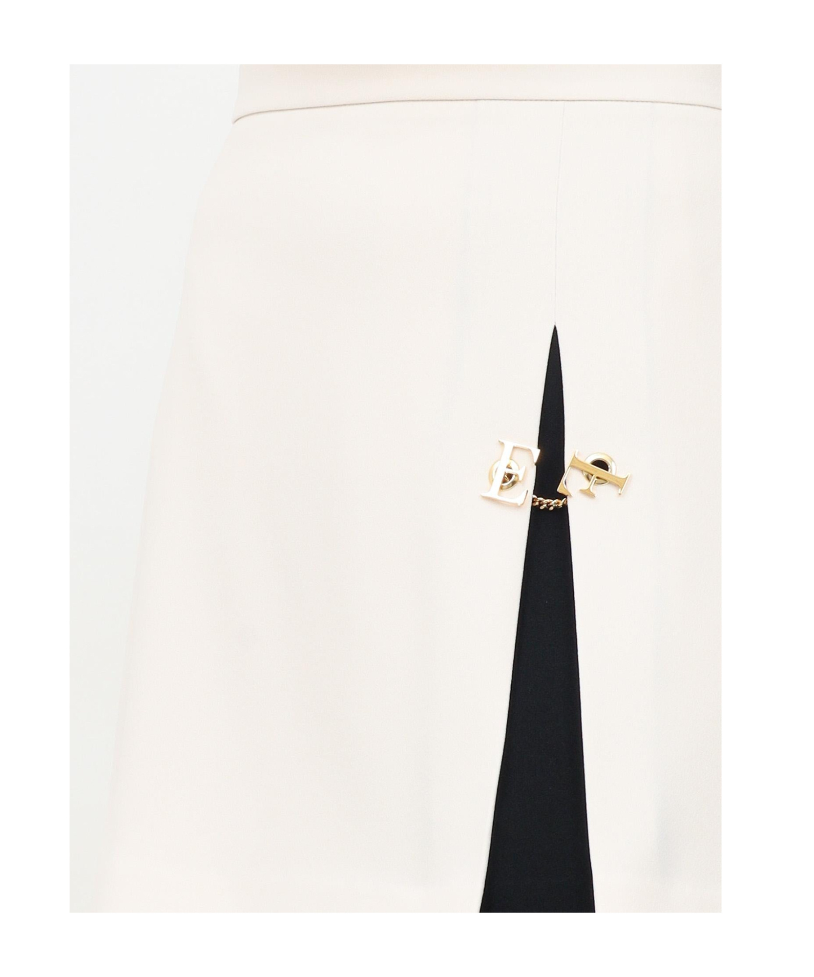 Elisabetta Franchi Paneled Skirt In White