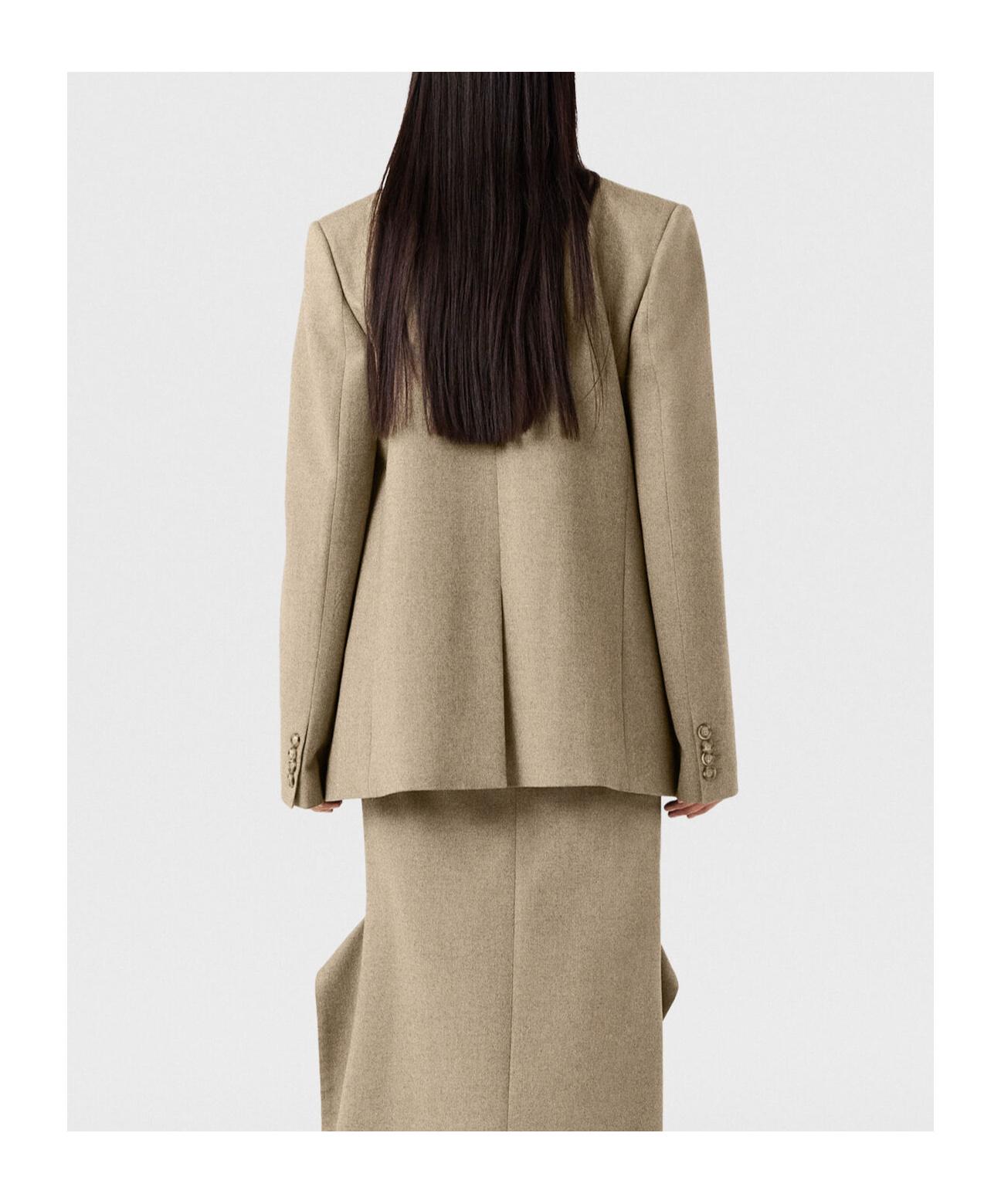 Stella Mccartney Double-breasted Flannel Blazer In Nude