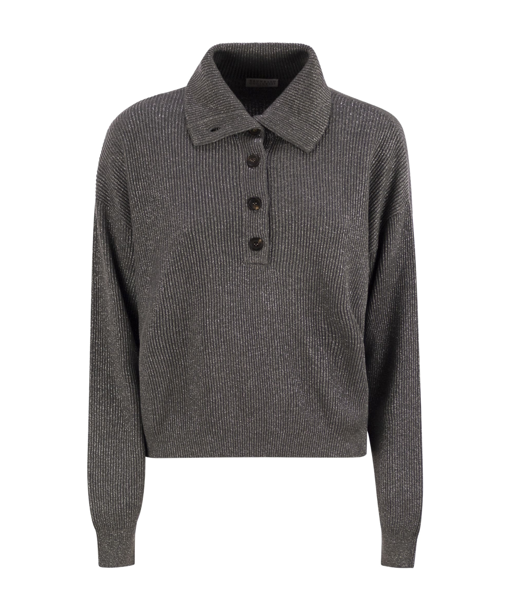 Brunello Cucinelli Women Cotton And Viscose Rib Knit High Collar