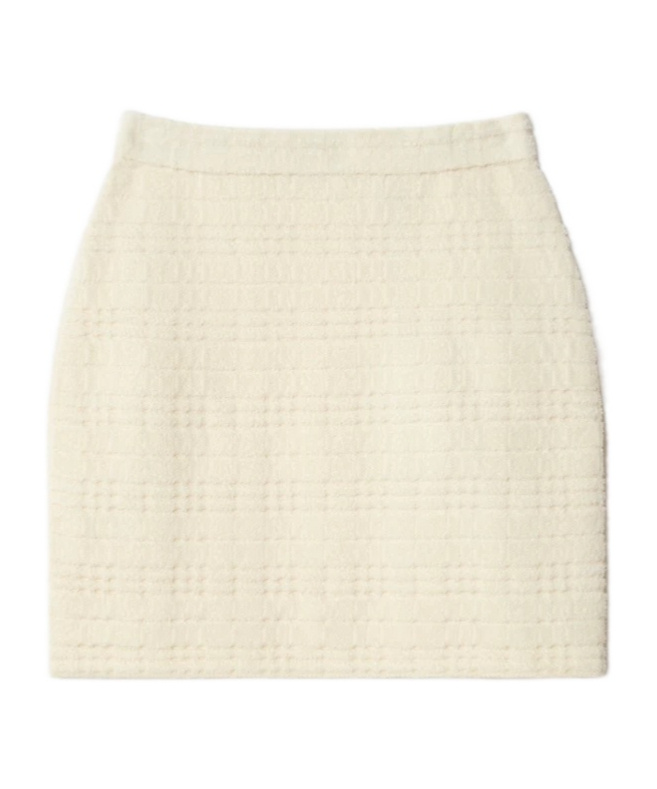 Burberry Wool Blend Mini Skirt In White