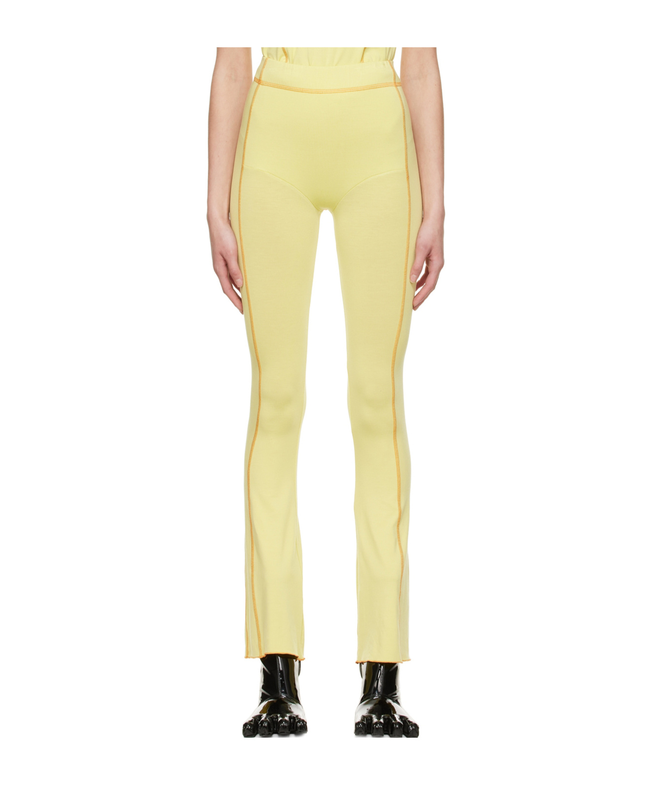 Avavav Elastic Waist Casual Pants In Nude