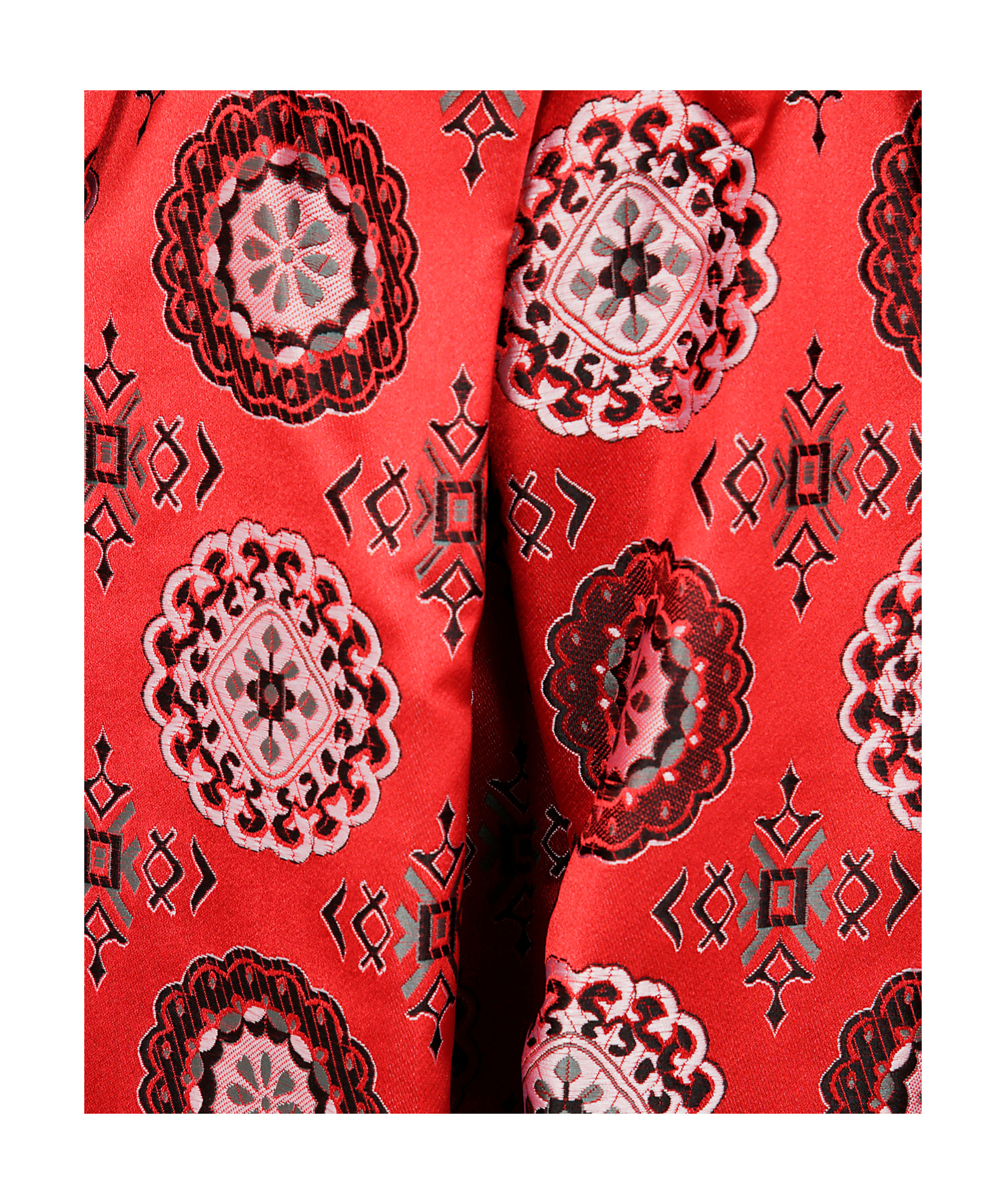 Shop Comme Des Garçons Cropped Trousers In Red Multi